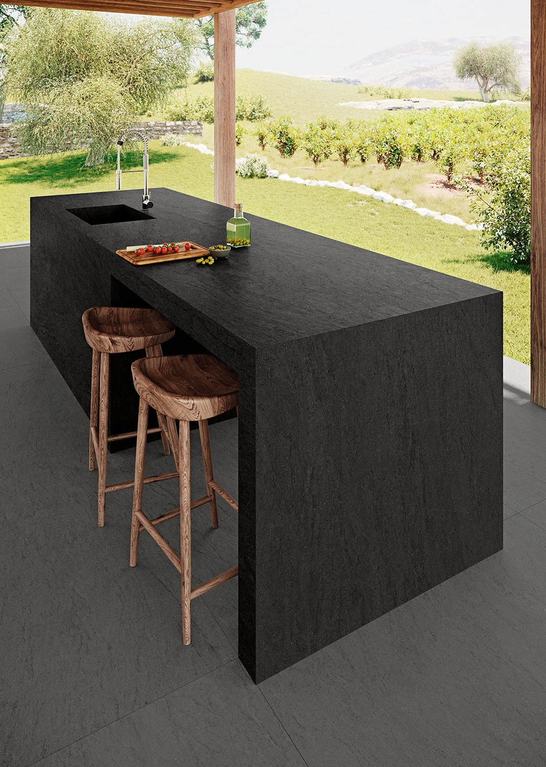 Basaltina Negro Natural ceramic — application view 1