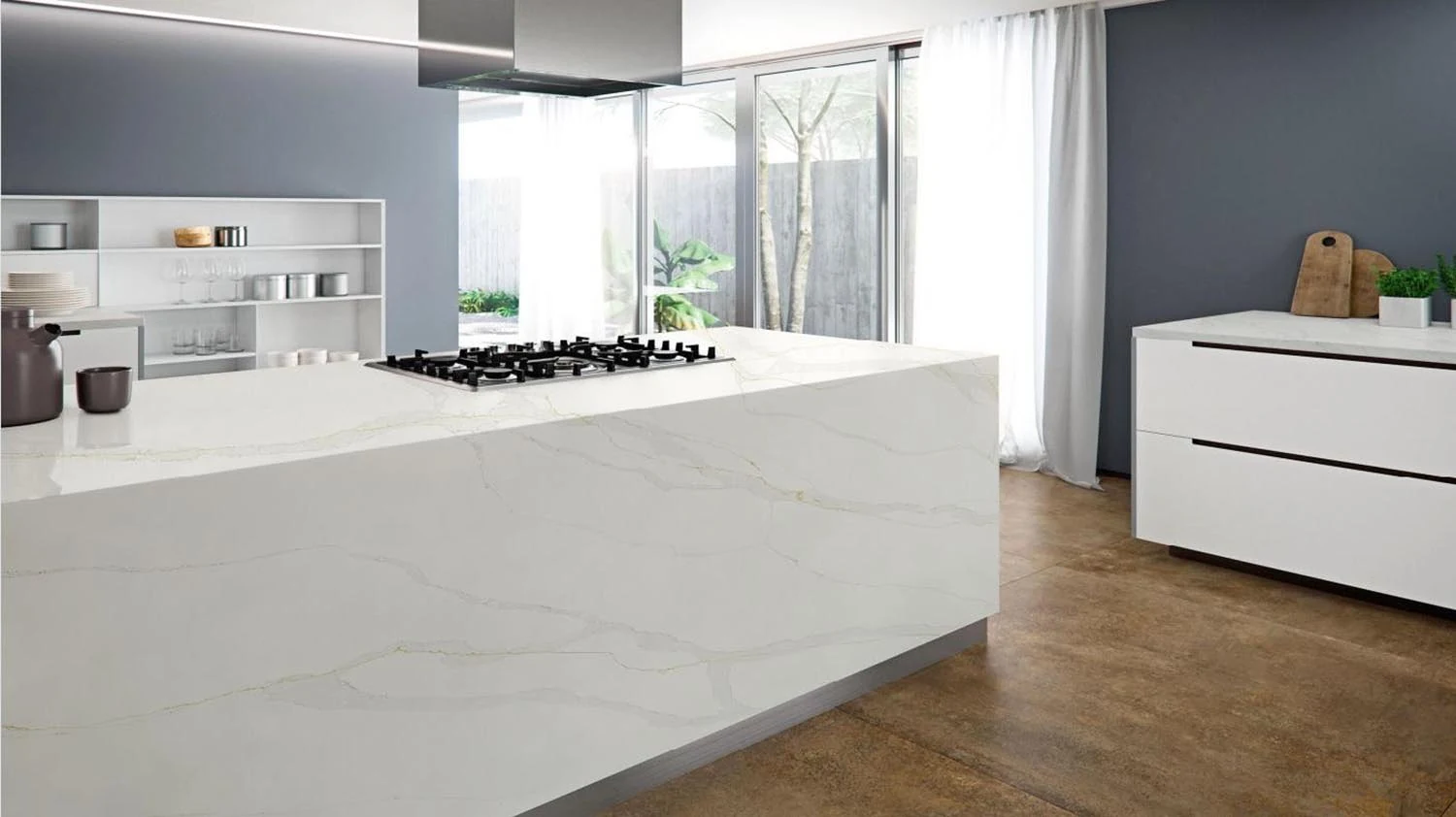 Golden Calacatta zero silica quartz — application 2