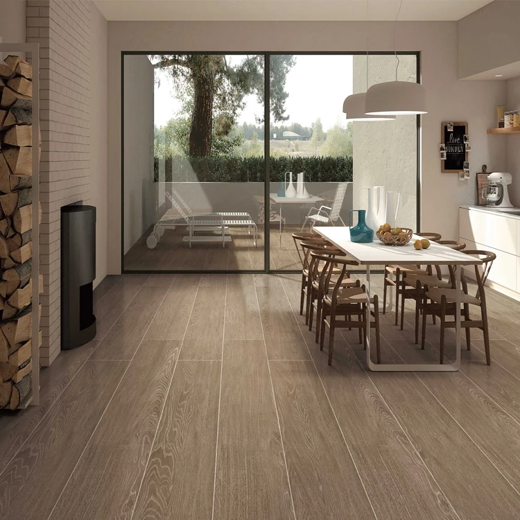 Oak tiles shown in an interior application